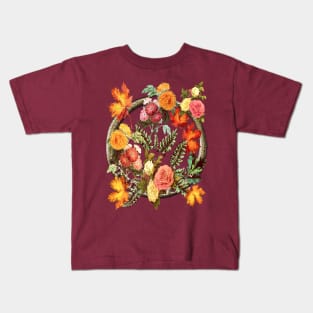 Autumn Flowers and Leaves Kids T-Shirt